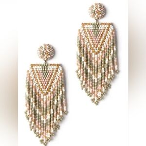 NEW DEEPA GURNANI Anwen Beaded Fringe Drop Earrings